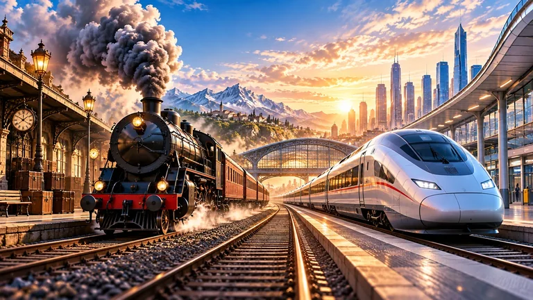Illustration : Du train à vapeur au TGV